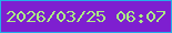 文字の大きさ：2、枠の色：22b0e8、背景の色：7e1fd0、文字の色：abee83 無料ブログパーツのブログ時計