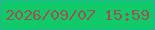 文字の大きさ：2、枠の色：22b399、背景の色：10c969、文字の色：985352 無料ブログパーツのブログ時計
