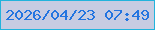 文字の大きさ：1、枠の色：22b3dc、背景の色：c7cce2、文字の色：2374e0 無料ブログパーツのブログ時計