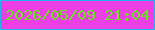 文字の大きさ：2、枠の色：22b5f0、背景の色：ed3fe6、文字の色：6ae41d 無料ブログパーツのブログ時計