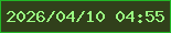 文字の大きさ：5、枠の色：22b627、背景の色：31401b、文字の色：9afc81 無料ブログパーツのブログ時計