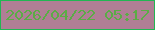 文字の大きさ：2、枠の色：22b653、背景の色：b07e95、文字の色：5bac46 無料ブログパーツのブログ時計