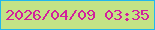 文字の大きさ：3、枠の色：22b7ed、背景の色：c3e386、文字の色：d2209c 無料ブログパーツのブログ時計