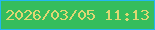 文字の大きさ：5、枠の色：22b7f2、背景の色：35bd5d、文字の色：ded773 無料ブログパーツのブログ時計