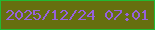 文字の大きさ：2、枠の色：22b933、背景の色：666f0f、文字の色：9661dc 無料ブログパーツのブログ時計
