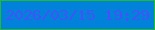 文字の大きさ：3、枠の色：22bb2a、背景の色：0081da、文字の色：4353fa 無料ブログパーツのブログ時計