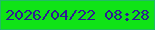 文字の大きさ：1、枠の色：22bb64、背景の色：0fe316、文字の色：2e1c92 無料ブログパーツのブログ時計