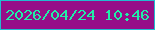 文字の大きさ：3、枠の色：22bccf、背景の色：960e88、文字の色：20efa8 無料ブログパーツのブログ時計