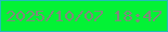 文字の大きさ：3、枠の色：22bdb9、背景の色：03f235、文字の色：7f897b 無料ブログパーツのブログ時計