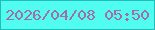 文字の大きさ：5、枠の色：22bdb9、背景の色：51fdf1、文字の色：a36ca4 無料ブログパーツのブログ時計