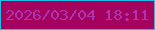 文字の大きさ：2、枠の色：22bde5、背景の色：a5015f、文字の色：ab36b1 無料ブログパーツのブログ時計
