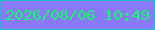 文字の大きさ：4、枠の色：22bec6、背景の色：8a7afa、文字の色：11fb64 無料ブログパーツのブログ時計