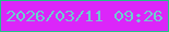 文字の大きさ：3、枠の色：22c189、背景の色：db26f9、文字の色：6fcccf 無料ブログパーツのブログ時計
