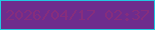文字の大きさ：5、枠の色：22c8e1、背景の色：6e2c8d、文字の色：862d7d 無料ブログパーツのブログ時計