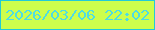 文字の大きさ：3、枠の色：22cad8、背景の色：cdfe4c、文字の色：4edde2 無料ブログパーツのブログ時計