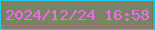 文字の大きさ：2、枠の色：22cafe、背景の色：7b8266、文字の色：fc69fa 無料ブログパーツのブログ時計