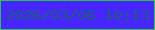 文字の大きさ：4、枠の色：22cb45、背景の色：4825fe、文字の色：196172 無料ブログパーツのブログ時計