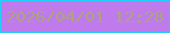 文字の大きさ：4、枠の色：22ccf9、背景の色：bf7aeb、文字の色：aca47d 無料ブログパーツのブログ時計