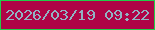 文字の大きさ：1、枠の色：22cd49、背景の色：af0446、文字の色：91b3c4 無料ブログパーツのブログ時計