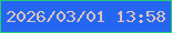 文字の大きさ：2、枠の色：22cd78、背景の色：2566f0、文字の色：dbc3bc 無料ブログパーツのブログ時計