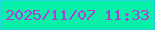 文字の大きさ：1、枠の色：22d3df、背景の色：04f1a7、文字の色：a741d8 無料ブログパーツのブログ時計
