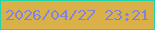 文字の大きさ：4、枠の色：22d4aa、背景の色：dab049、文字の色：8084de 無料ブログパーツのブログ時計