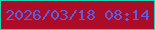 文字の大きさ：4、枠の色：22d4b1、背景の色：ad0c29、文字の色：5a5fe4 無料ブログパーツのブログ時計
