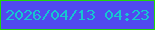 文字の大きさ：2、枠の色：22d608、背景の色：5149ef、文字の色：16c6d0 無料ブログパーツのブログ時計
