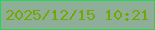 文字の大きさ：3、枠の色：22d656、背景の色：8eae97、文字の色：75a601 無料ブログパーツのブログ時計