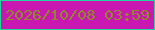文字の大きさ：5、枠の色：22d69e、背景の色：c818b1、文字の色：8f8a27 無料ブログパーツのブログ時計