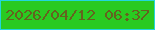 文字の大きさ：4、枠の色：22d6dc、背景の色：29ca21、文字の色：64621f 無料ブログパーツのブログ時計