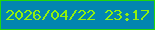 文字の大きさ：2、枠の色：22d70c、背景の色：0286b0、文字の色：90f20e 無料ブログパーツのブログ時計