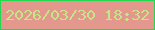 文字の大きさ：1、枠の色：22d84e、背景の色：e4978d、文字の色：c4e785 無料ブログパーツのブログ時計