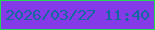 文字の大きさ：1、枠の色：22d855、背景の色：843be7、文字の色：11699e 無料ブログパーツのブログ時計