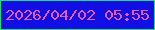 文字の大きさ：5、枠の色：22da76、背景の色：110fe4、文字の色：e959af 無料ブログパーツのブログ時計