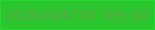 文字の大きさ：3、枠の色：22db32、背景の色：2bc52d、文字の色：5aa746 無料ブログパーツのブログ時計
