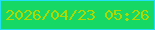 文字の大きさ：2、枠の色：22def7、背景の色：15d865、文字の色：acd806 無料ブログパーツのブログ時計