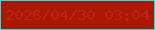文字の大きさ：1、枠の色：22e0f1、背景の色：ab1801、文字の色：bd251a 無料ブログパーツのブログ時計