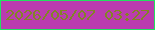文字の大きさ：1、枠の色：22e15f、背景の色：ba3caf、文字の色：838326 無料ブログパーツのブログ時計