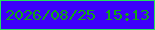 文字の大きさ：1、枠の色：22e25c、背景の色：3e00fa、文字の色：10a613 無料ブログパーツのブログ時計