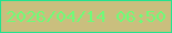 文字の大きさ：5、枠の色：22e38f、背景の色：cabf7e、文字の色：70fb78 無料ブログパーツのブログ時計