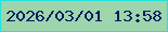 文字の大きさ：5、枠の色：22e3df、背景の色：9fd5ad、文字の色：061e5e 無料ブログパーツのブログ時計