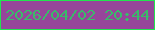 文字の大きさ：1、枠の色：22e44f、背景の色：96469a、文字の色：39bb69 無料ブログパーツのブログ時計