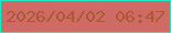 文字の大きさ：3、枠の色：22e8c1、背景の色：cf6a64、文字の色：aa5934 無料ブログパーツのブログ時計