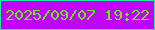 文字の大きさ：1、枠の色：22e9a0、背景の色：c003f8、文字の色：61ef1a 無料ブログパーツのブログ時計