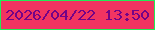 文字の大きさ：3、枠の色：22eb56、背景の色：f13461、文字の色：740387 無料ブログパーツのブログ時計