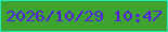 文字の大きさ：3、枠の色：22ecb7、背景の色：3ea22f、文字の色：541df6 無料ブログパーツのブログ時計