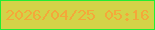 文字の大きさ：2、枠の色：22ed33、背景の色：d3d348、文字の色：f4a83a 無料ブログパーツのブログ時計