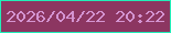 文字の大きさ：2、枠の色：22edb8、背景の色：8c3661、文字の色：d494d1 無料ブログパーツのブログ時計