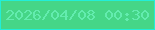 文字の大きさ：3、枠の色：22eed8、背景の色：45d687、文字の色：63ecaf 無料ブログパーツのブログ時計